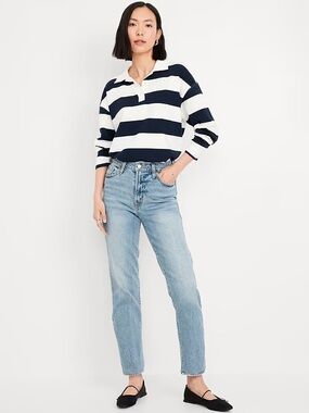High Rise Straight Ankle Jeans